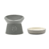 Classic Raised Cat Feeder Bowl & Saucer Set - Grey Pet Bowls, Feeders & Waterers Scruffs® 