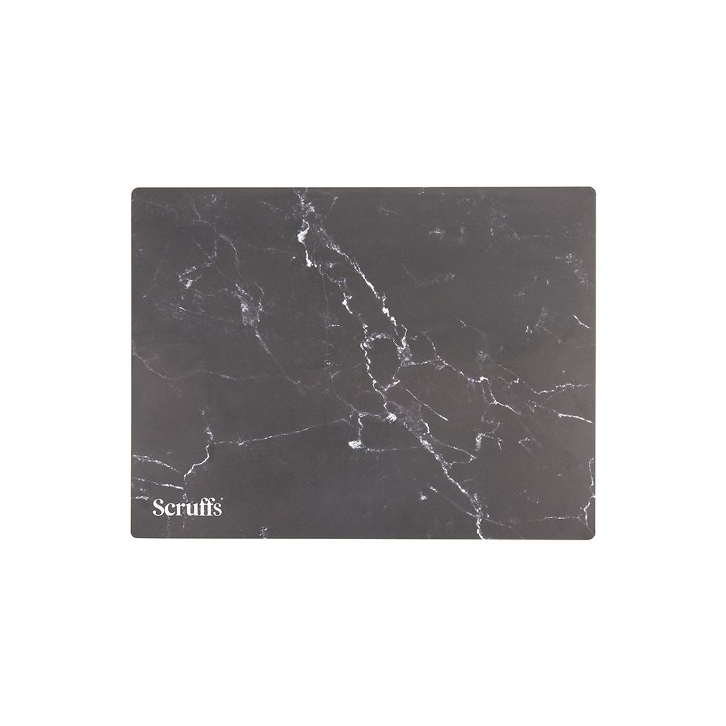 Scruffs 40 x 30cm Pet Placemat - Black Marble Print Pet Bowl Mats Scruffs® 