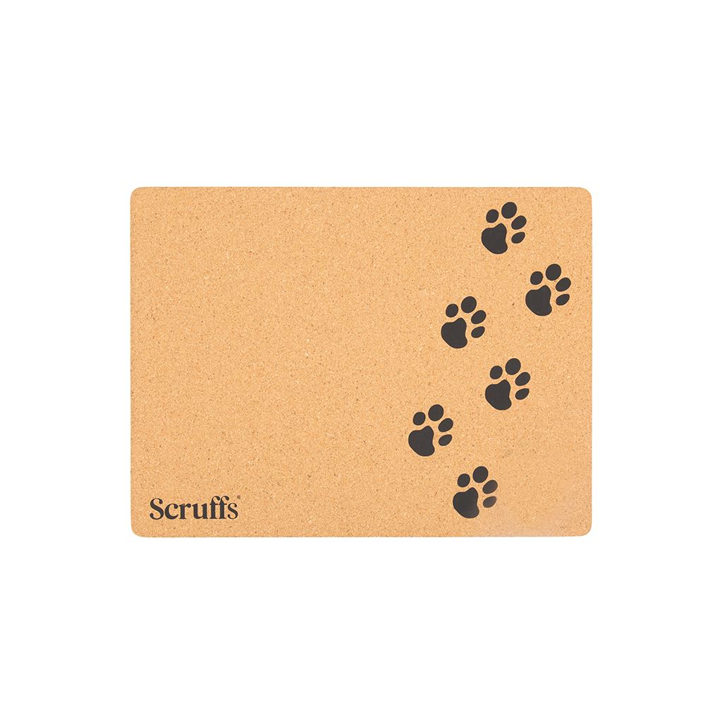 Scruffs Cork Pet Placemat 40 x 30cm - Paw Print Pet Bowl Mats Scruffs® 